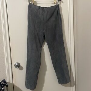 Sigrid Olsen Gray Leather Dress Pants Straight-Leg Formal Size 10